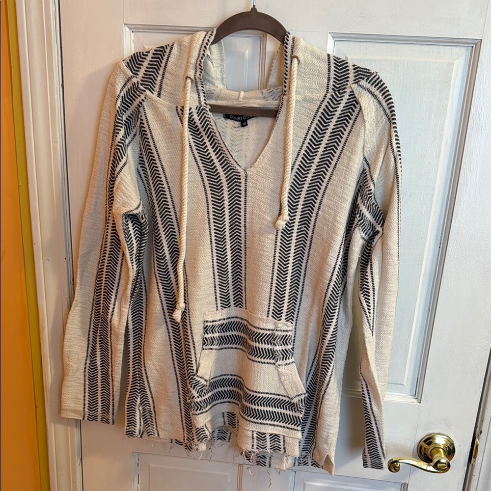 Striped Hooded Pullover Sweater